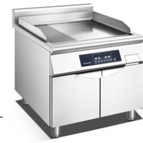 EFC-1/3-8D-08 Eelctric induction griddle(1/3 furnace) with underneath cabinet Product size:800*900*850+150mm Voltage/Power:380V, 50Hz/ 8kW