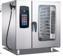 MK-87A-105 Electric combi steaming baking oven (10*1/1GN) Product size:870*770*1050mm Voltage / Power:380V,3N,50Hz / 16kW 、Oven tray size: 530 x 325*65mm