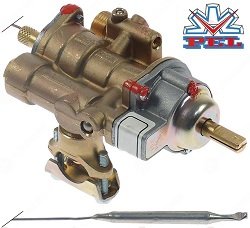 Gas thermostat PEL type 25ST 100-300°C gas inlet pipe flange ø21mm bypass nozzle ø 0,95mm