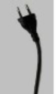 ##205##Pover Cord 1m + European plug.pvc White/Black