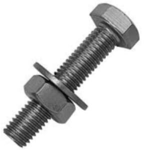 Nut and Bolt M10x2 1/2″ Full Thread