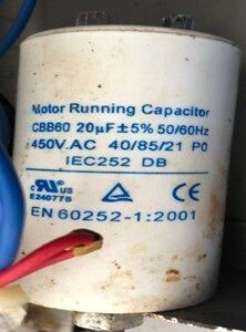 Motor Running capacitor 450v AC 20 uf