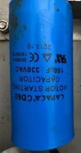 Motor starting capacitor 330VAC 150uf
